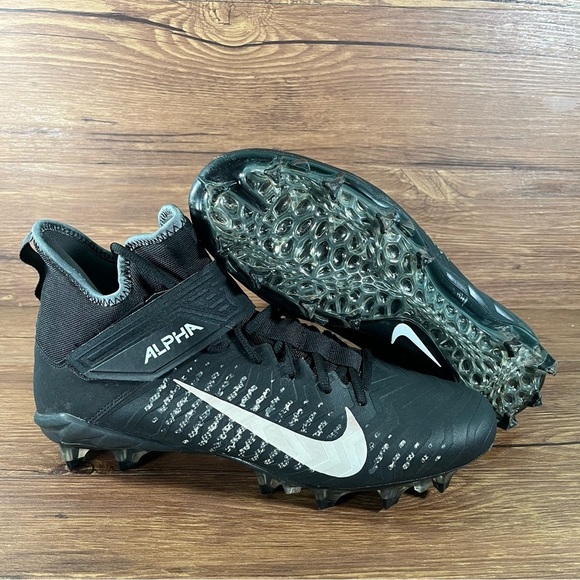 Nike Alpha Menace Pro 2 Mid Black Football Cleats Shoes Men’s Size 11 - Picture 1 of 10
